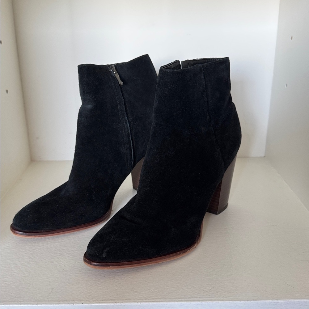 Sam Edelman Women's Blake Black Suede Pointed Toe Ankle Booties Boots size 10